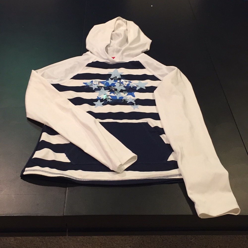 Lands end Girls striped Swim shirt